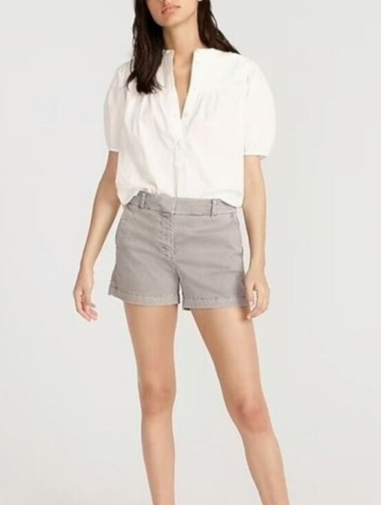 J. Crew Pants - J. Crew Light Gray 100% Cotton Weathered Broken In Chino Shorts Size 4